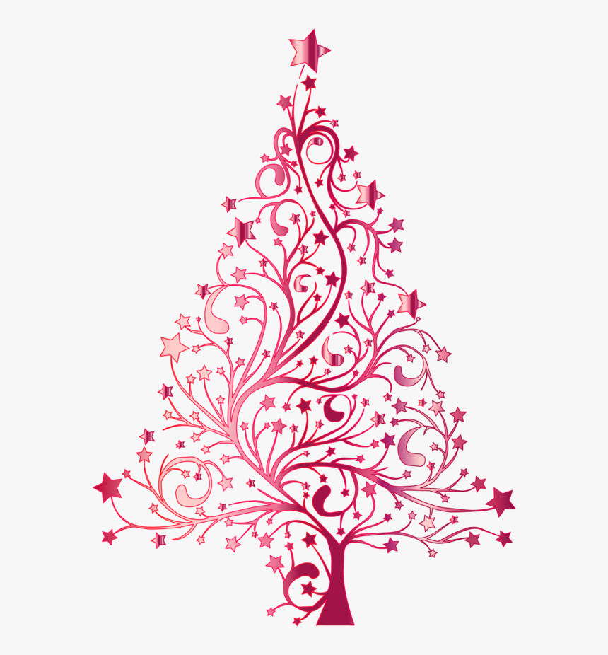 Clipart Christmas Watercolor - Christmas Tree Black And White, HD Png Download, Free Download