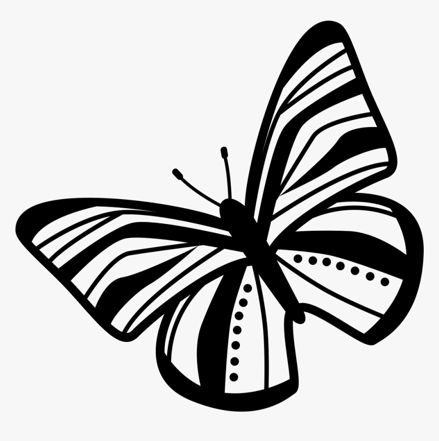 Butterfly Striped Wings Top View Rotated To Left - Hello Kitty Thank You Tag Template, HD Png Download, Free Download