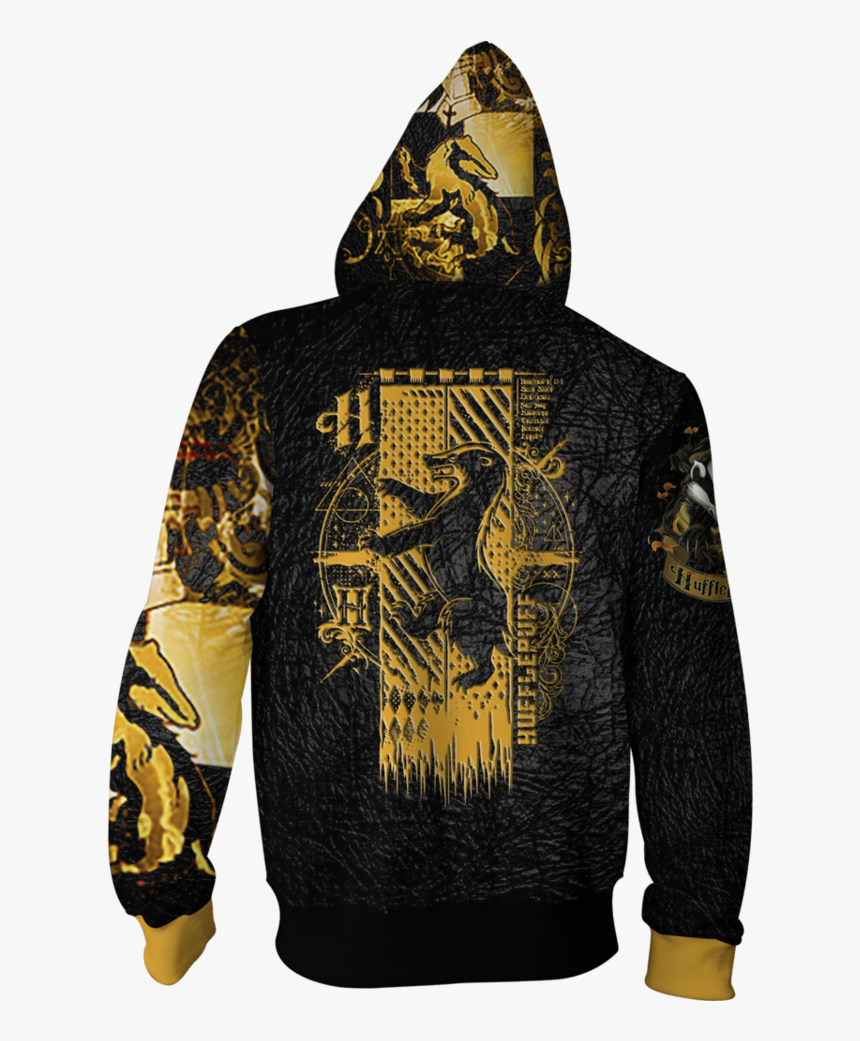 Hufflepuff 3d Zip Up Hoodie - Hoodie, HD Png Download - kindpng