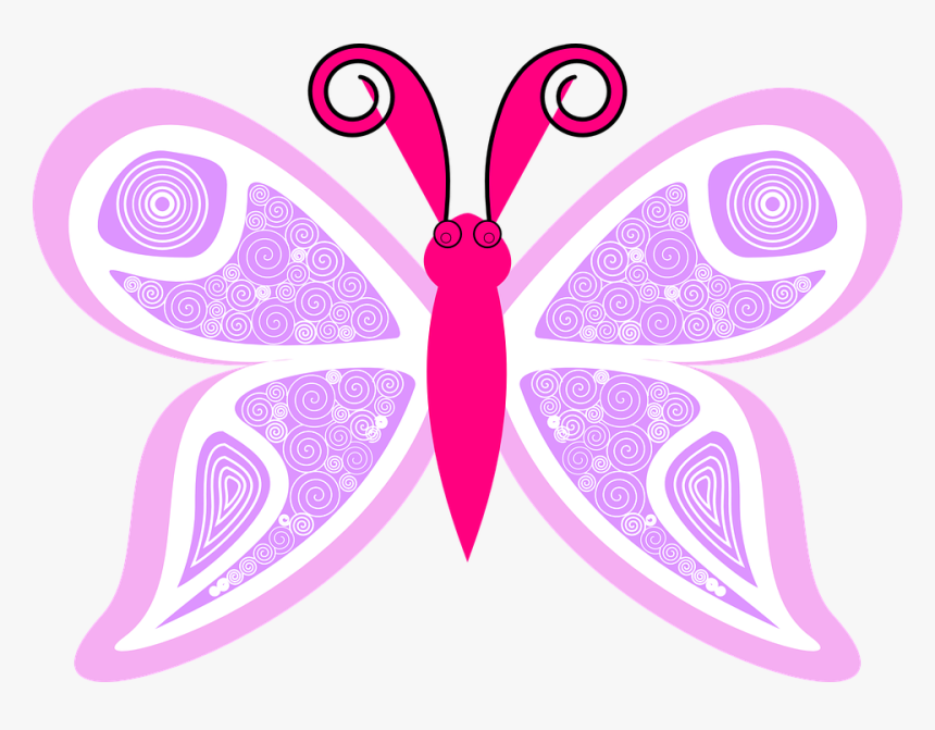 Butterfly, Cute, Pink, Girly, Sparkling, Fantasy - Borboleta Em Png Lilas, Transparent Png, Free Download