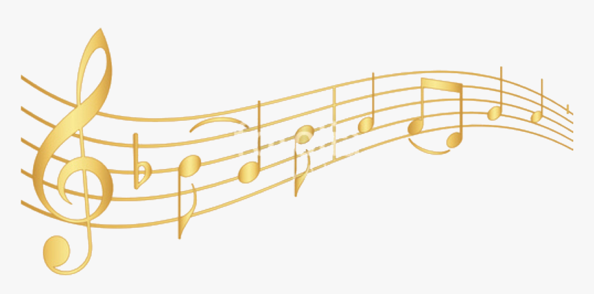 Music Staff - Gold Music Notes Transparent, HD Png Download - kindpng