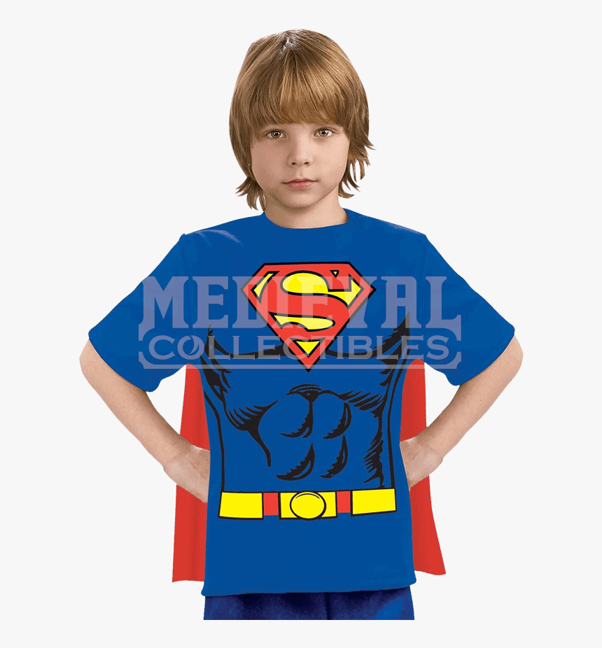 Kids Superman Cape T-shirt - Boys Superman Shirt With Cape, HD Png Download, Free Download