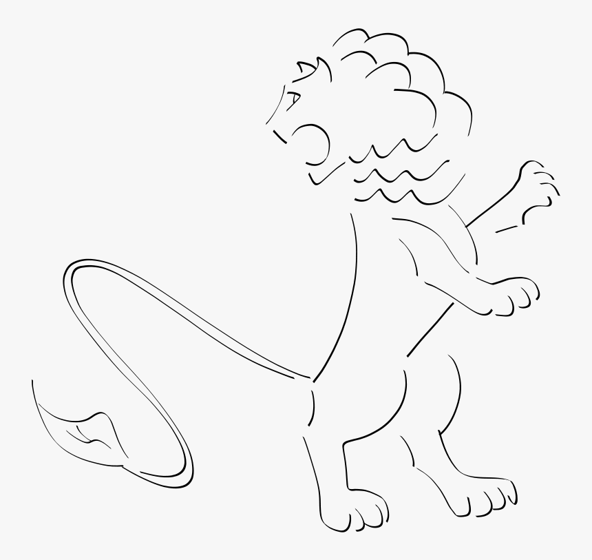 Transparent Lion Vector Png - Sketch Of Lion With Crown, Png Download, Free Download