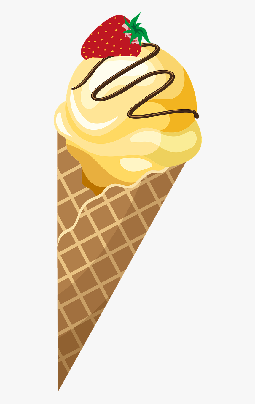 Ice Ice Cream Waffle - Yellow Ice Cream Clipart Transparent, HD Png Download, Free Download