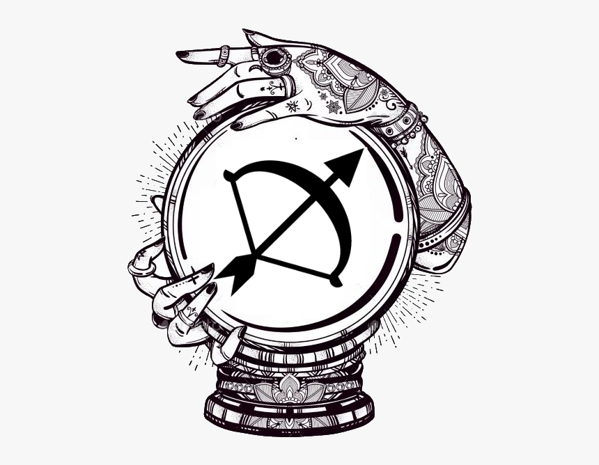 Sagittarius Icon - Crystal Ball Gypsy Tattoo, HD Png Download, Free Download