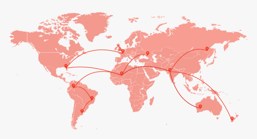 Image Of A Map With Pins And Routes Between Them - Jacques Cousteau Voyage Map, HD Png Download, Free Download