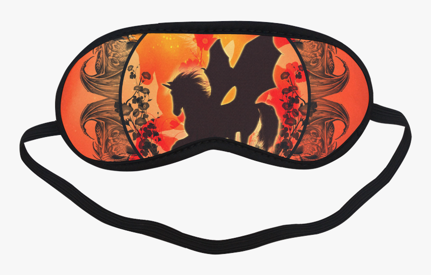 Wonderful Black Unicorn Silhouette Sleeping Mask - Funny Sleeping Eye Mask Design, HD Png Download, Free Download