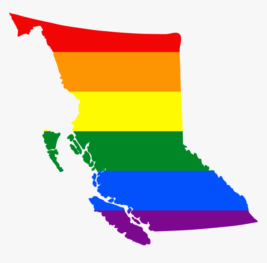 Lgbt Flag Map Of British Columbia - Map Prince George Bc, HD Png Download, Free Download