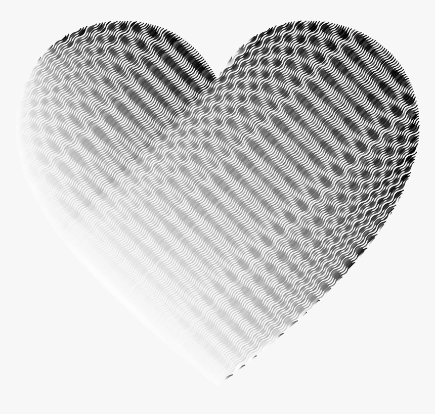 Grayscale Wavy Heart No Background Clip Arts - Heart, HD Png Download, Free Download