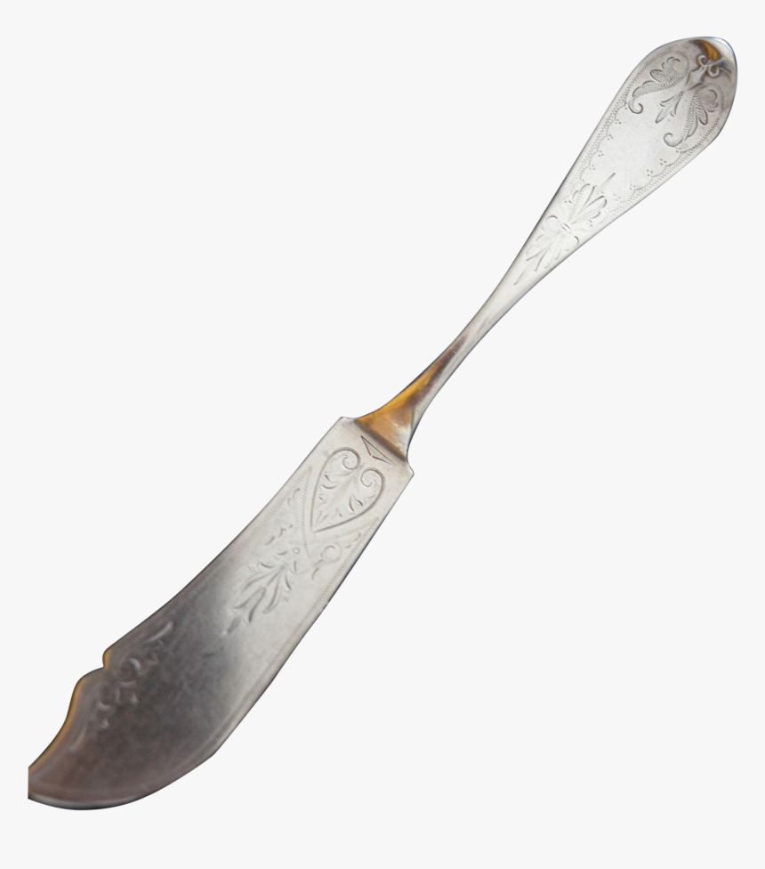 Antique Tip Engraved Sterling Silver Master Butter - Knife, HD Png Download, Free Download