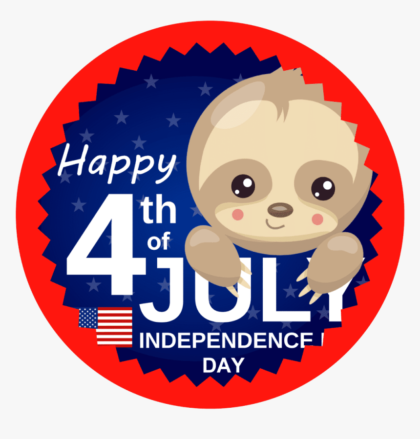 Baby Sloth 4th Of July T-shirt - Independence Day Of The Usa, HD Png Download, Free Download