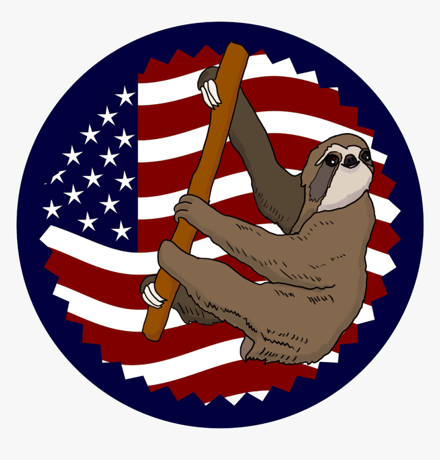 Usa Flag Climbing Sloth Shirt Small - Fourth Of July Sloth, HD Png Download, Free Download