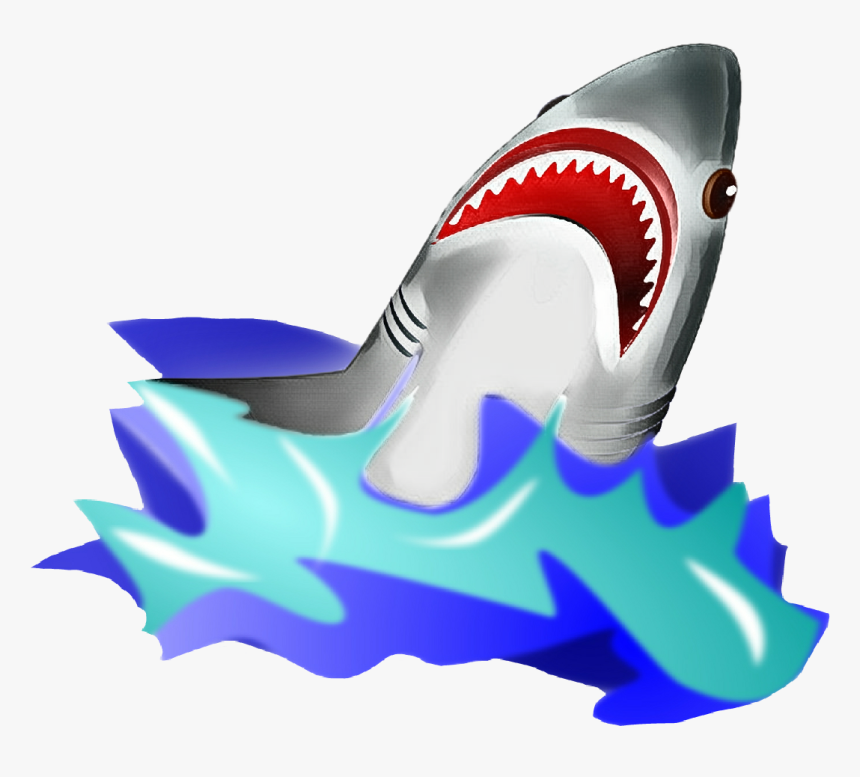 Scsharks Sharks Water Waves Ocean Blue White Shark - Shark In Water Clipart, HD Png Download, Free Download