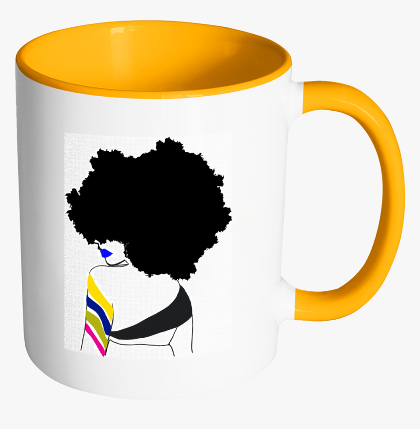 Afro Ether Coffee Mug - Natural Hair Black Woman Silhouette, HD Png Download, Free Download