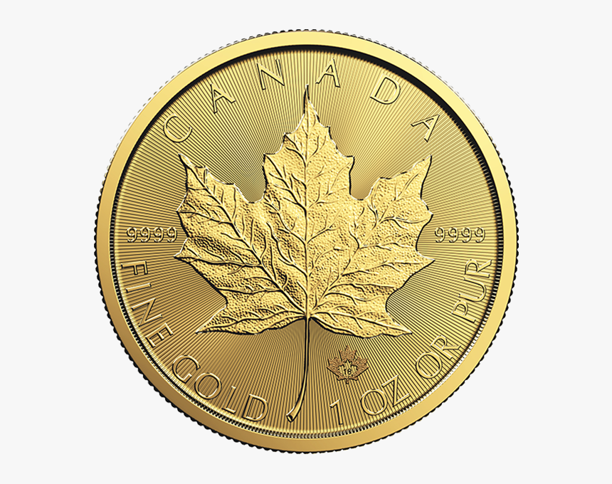 2018 1 Oz Canadian Gold Maple Leaf Obverse - Maple Leaf Gold 2019, HD Png Download, Free Download