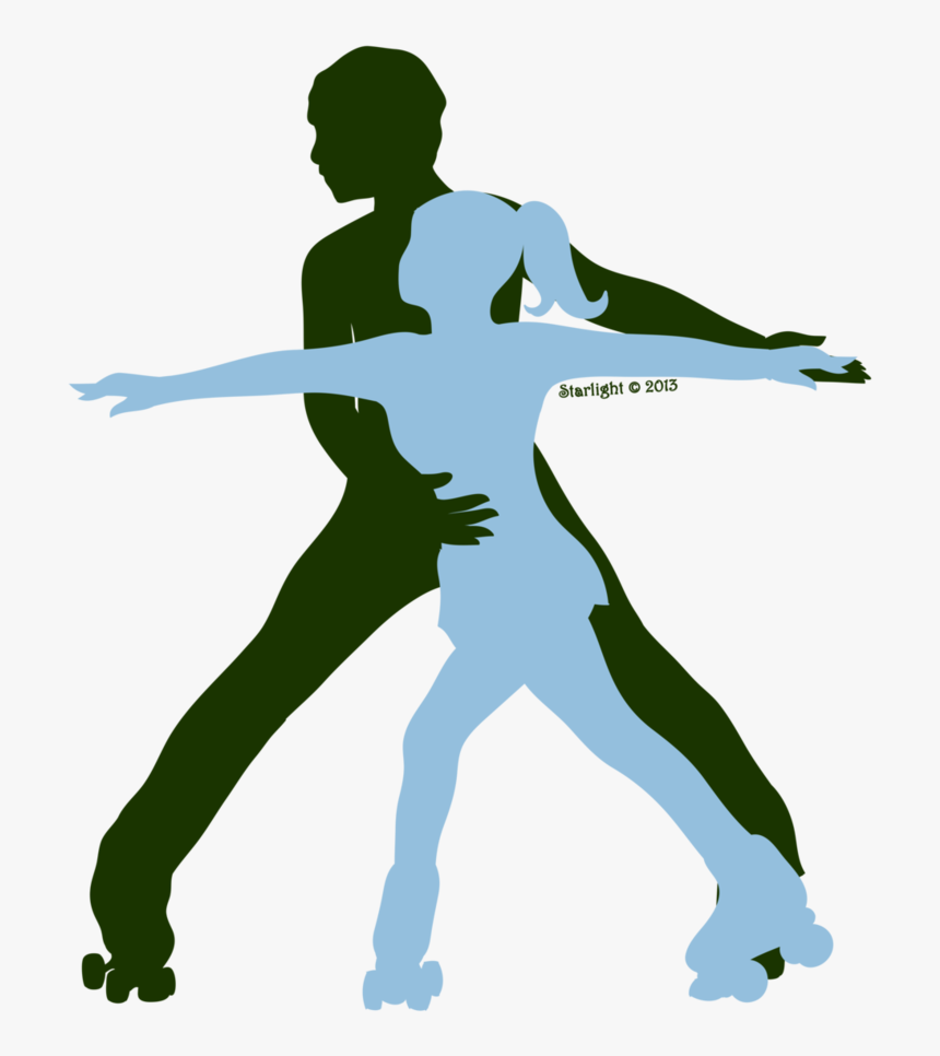 Roller Disco Png Background Image - Roller Skating Couple Silhouette, Transparent Png, Free Download