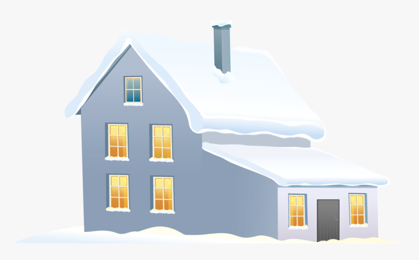 Home Clipart Winter - Christmas Decorated House Cliparts Png, Transparent Png, Free Download