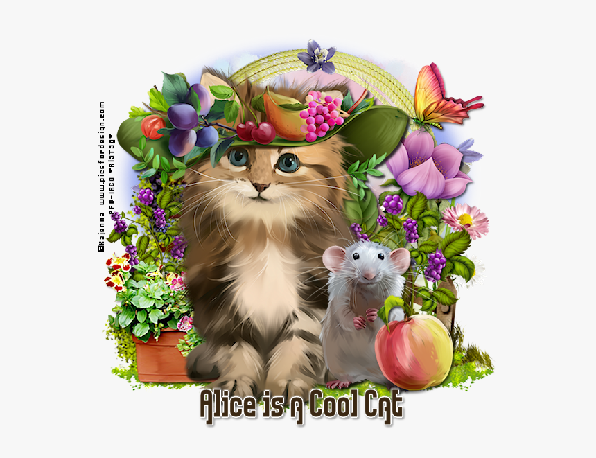 Alice Is A Cool Cat Lafr - Bon Lundi Gros Bisous, HD Png Download, Free Download