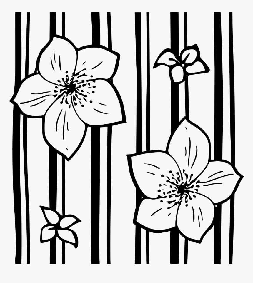 Lilyflower-tile Clip Arts - Line Art, HD Png Download, Free Download