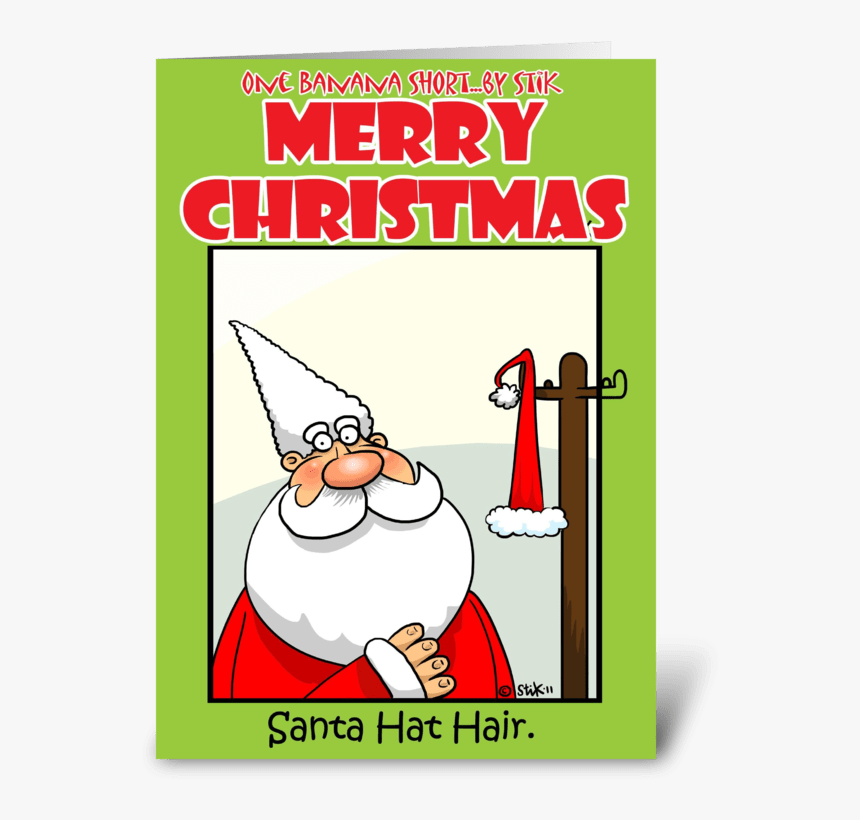 Santa Hat Hair Greeting Card, HD Png Download, Free Download