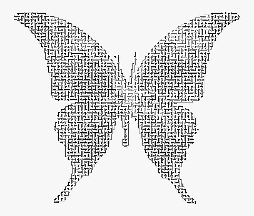 Butterfly Silhouette 6 Maze - Papilio Machaon, HD Png Download, Free Download