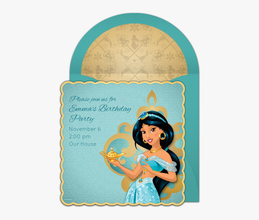 Princess Jasmine Theme Birthday Invitations, HD Png Download, Free Download