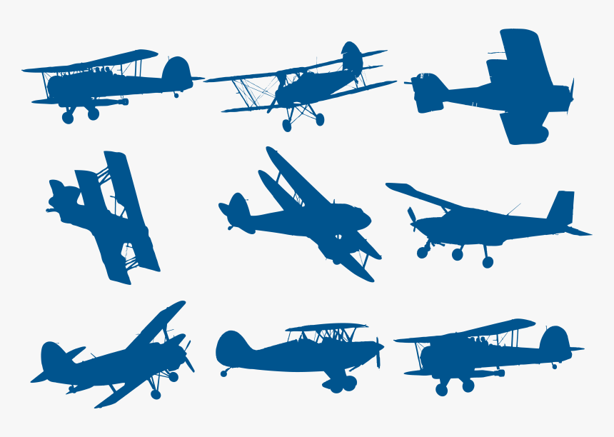 Clip Free Library Biplane Clipart Toy Plane - Silhouette Biplane Clip Art, HD Png Download, Free Download