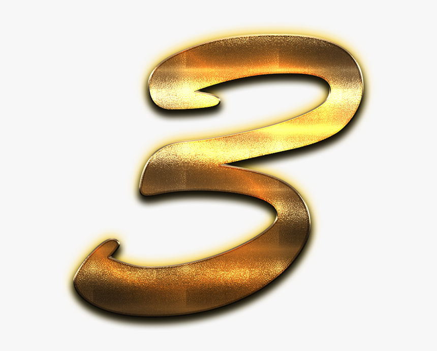 3 Number Golden Png, Transparent Png, Free Download