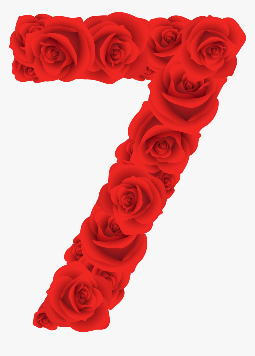 Red Roses Number Seven Png Clipart Image - Rose Numbers Png, Transparent Png, Free Download