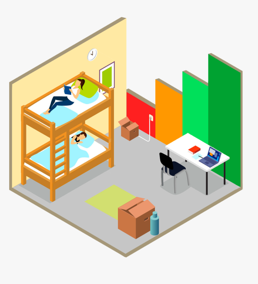 Campus-hero - Isometric Student Dorm, HD Png Download, Free Download