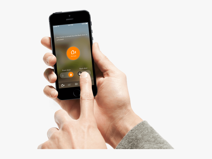 Right Hand With Phone Opt - Vivint Solar Monitoring App, HD Png Download, Free Download