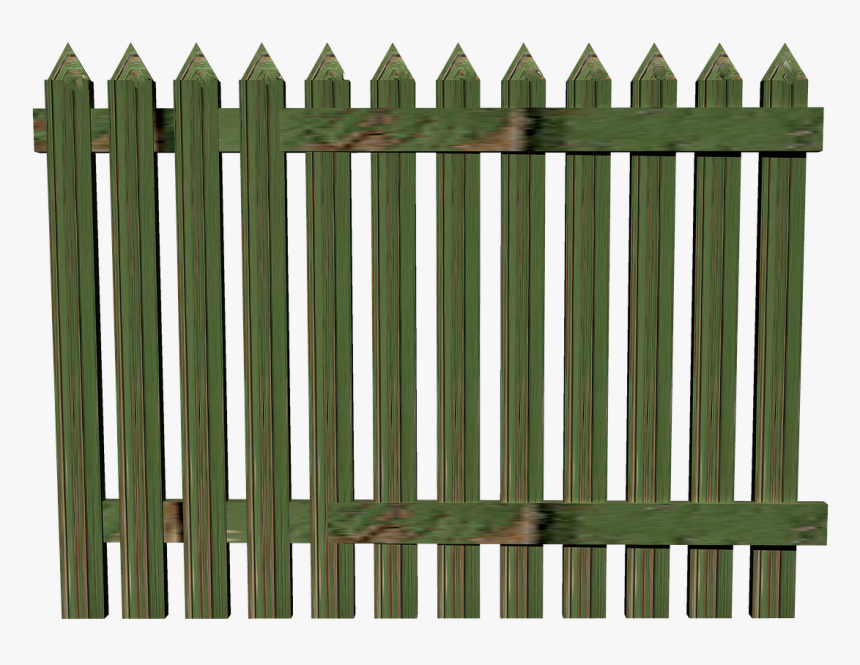 Fence Wood Paling Free Picture - Background Png Green Fence Transparent, Png Download, Free Download