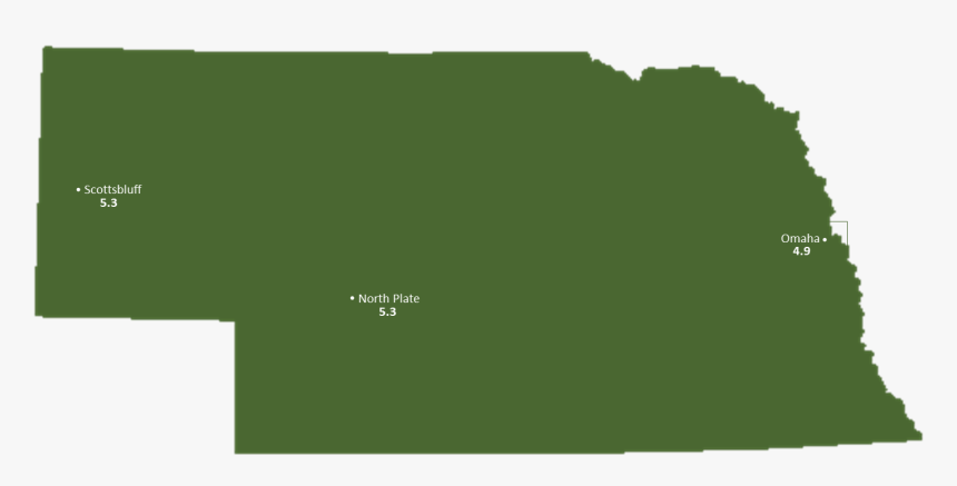 Nebraska Sun Light Hours Map - Nebraska Png Green, Transparent Png, Free Download