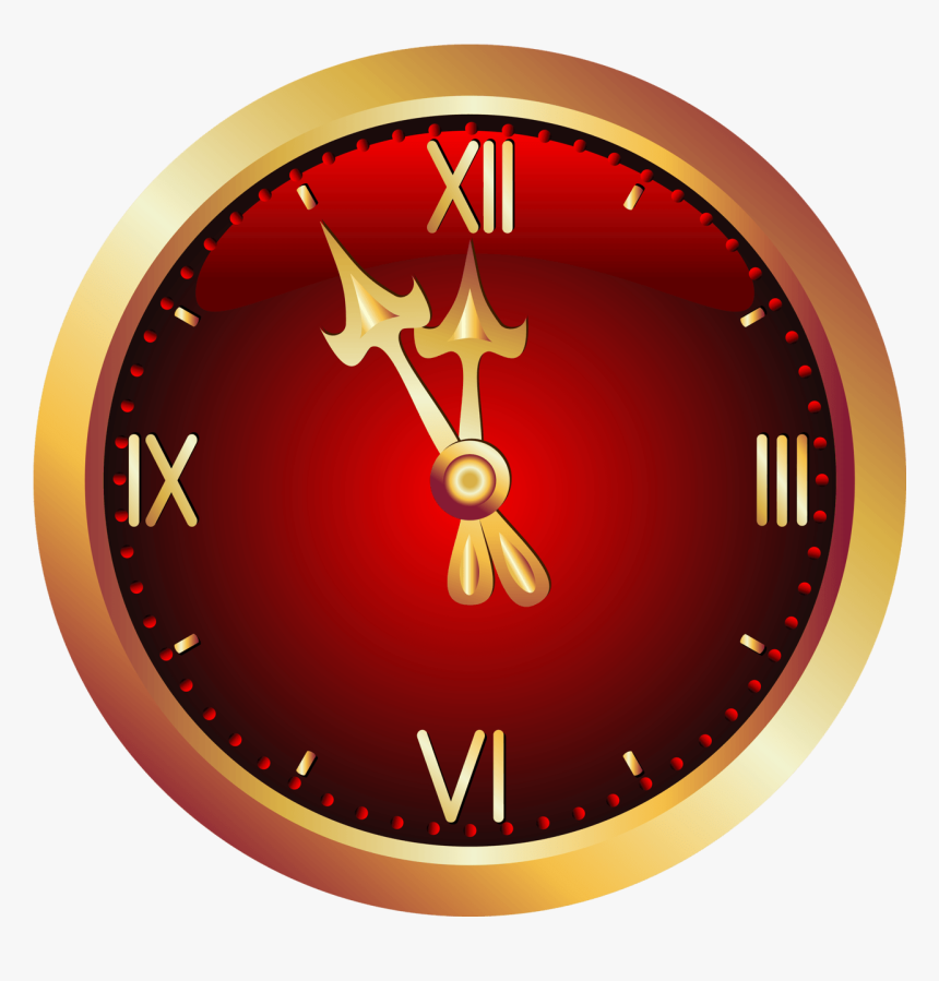 Christmas Red Clock Png Clipart Picture - Christmas Clock Png, Transparent Png, Free Download