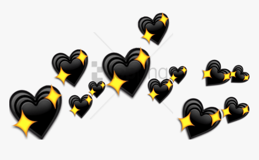 Aesthetic Overlays Png -free Png Overlays Emotn Heart - Sparkle Black Emoji Heart, Transparent Png, Free Download