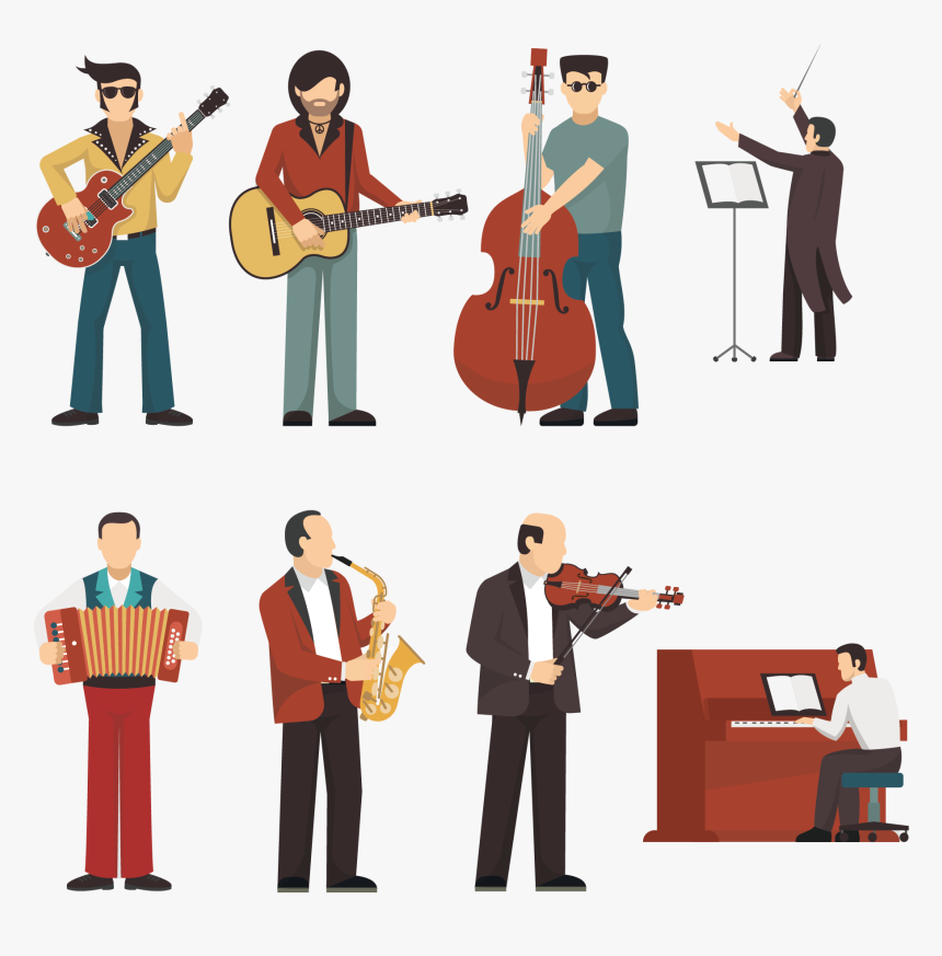 Musical Instrument Illustration People - Musicians Icons Vector, HD Png Download, Free Download