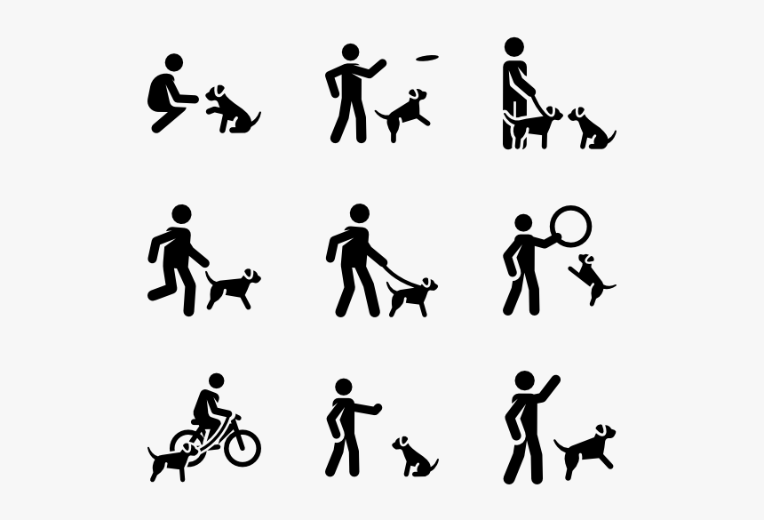 Silhouette,playing Sports,band Plays,line Art,art - Transparent Background Dog Training Icon, HD Png Download, Free Download