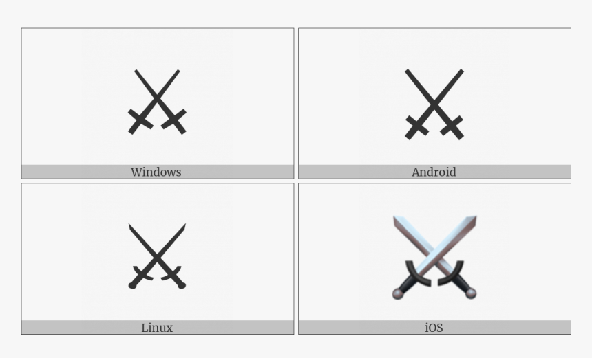 Crossed Swords On Various Operating Systems - Cross, HD Png Download, Free Download