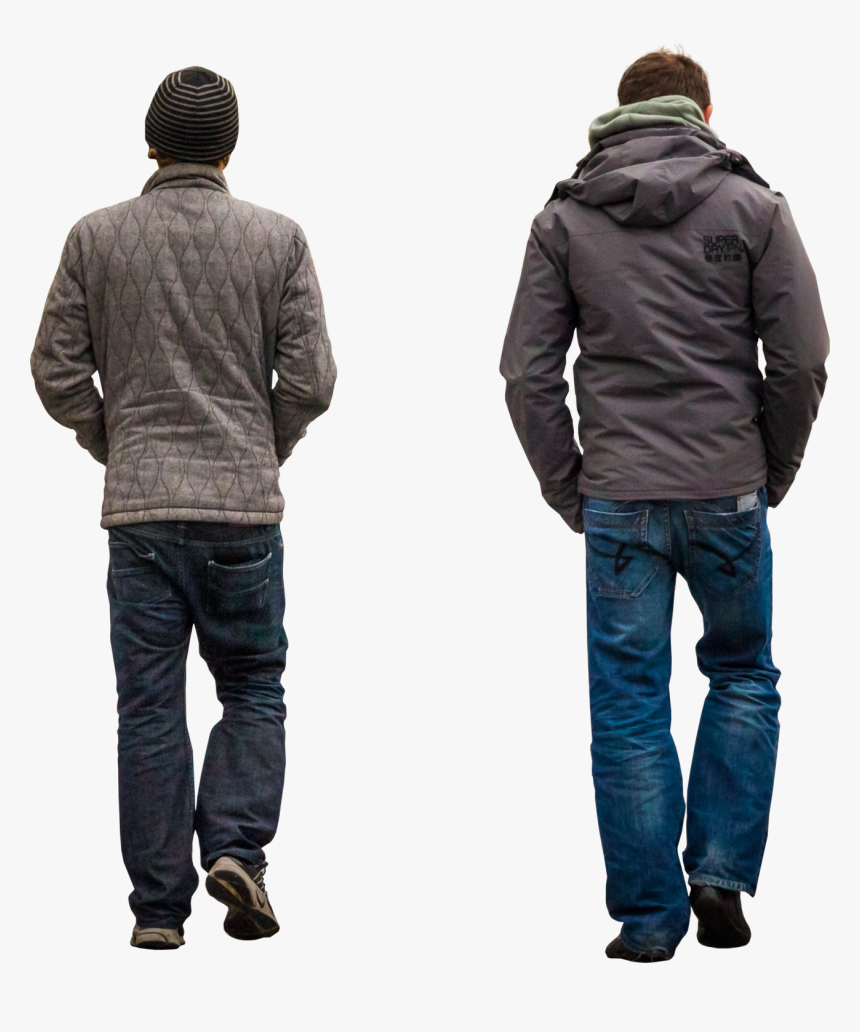 Menwalkingstreetcoldback - Man From The Back Png, Transparent Png, Free Download