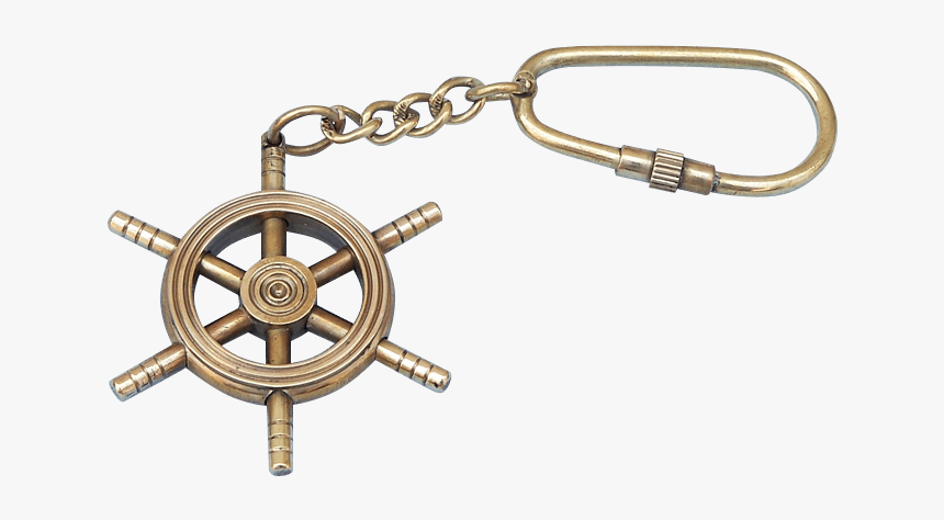 Brass Ship Wheel Keychain - Keyring Ships Wheel, HD Png Download, Free Download