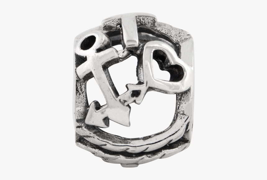 925 Sterling Silver Charm For Bracelet Cross Religious - Titanium Ring, HD Png Download, Free Download