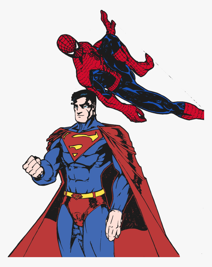 Superman And Spider - Spiderman And Superman Png, Transparent Png, Free Download