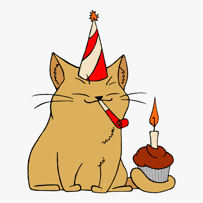 Birthday Clipart With Cat, HD Png Download, Free Download