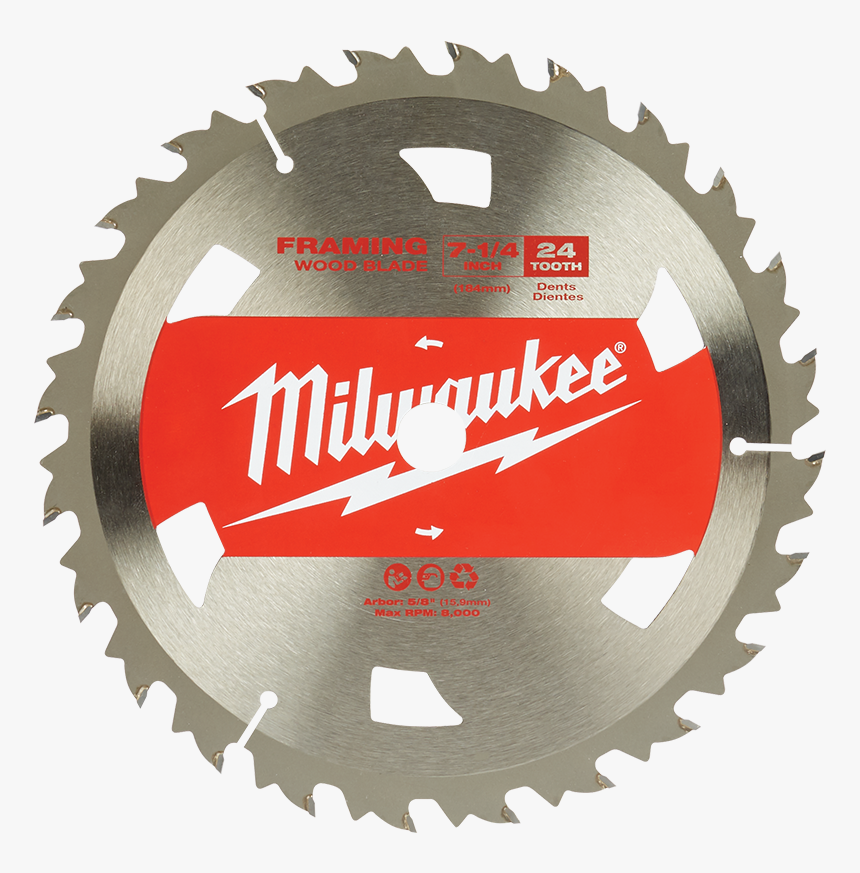 184mm Basic Framing 24t Circular Saw Blade - Milwaukee Blade 7 1 4, HD Png Download, Free Download