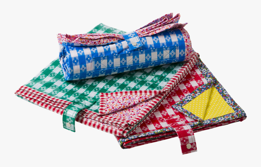 Foldable Picnic Blanket With Checked Oilcloth And Fabric - Patchwork, HD Png Download, Free Download