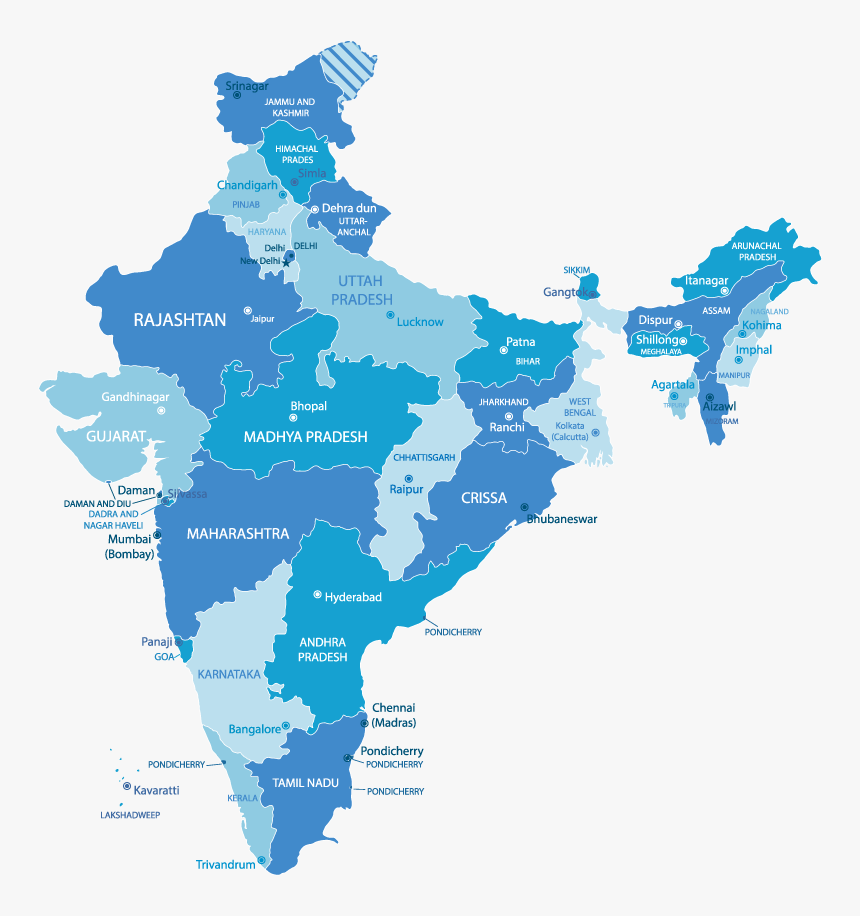 Lowest Sex Ratio State In India - Haryana In India Map, HD Png Download, Free Download