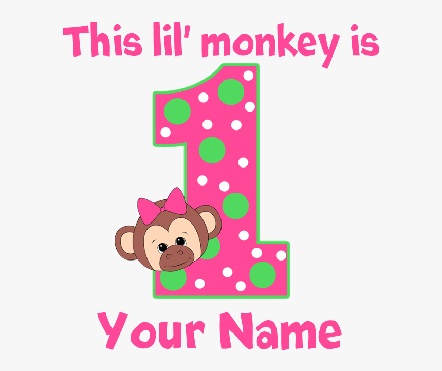 1st Birthday Monkey Girl Teddy Bear - Cartoon, HD Png Download, Free Download