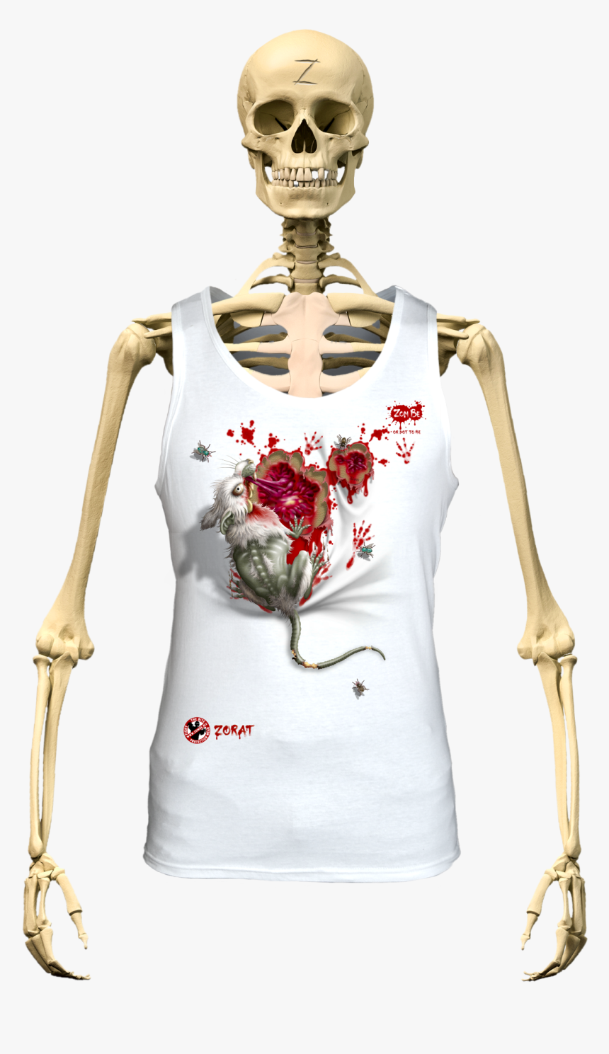 Zombe Tank-top Anti Zombie Zorat For Man - Skeleton Wearing A Shirt, HD Png Download, Free Download