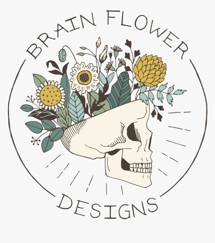 Drawing Of A Brain Flower, HD Png Download, Free Download