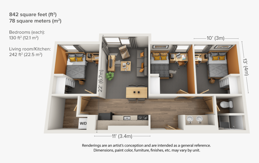 Av 3 Bed - Aggie Village Csu, HD Png Download, Free Download